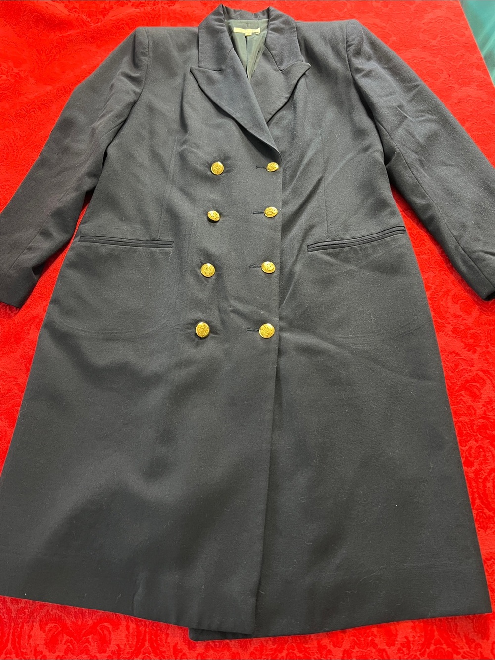 Brooks Brothers Women’s Size 12 Navy Pure Virgin Wool Double-Breasted Dress